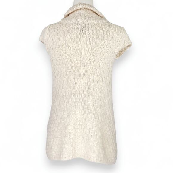 EUC Willi Smith Cowl-Neck Sweater Sz. S Cream Textured Knit Old Money Minimalist - Picture 3 of 6